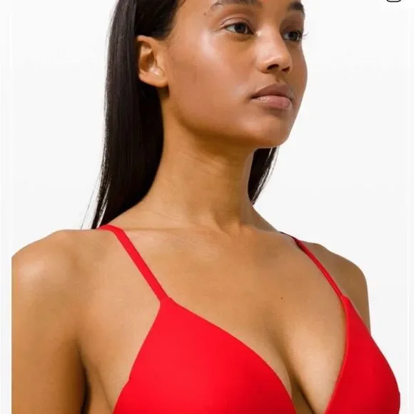 Lululemon Waterside Swim Top D Red Built In Cups Travel Beach Boat Vacation NWT - Picture 3 of 14
